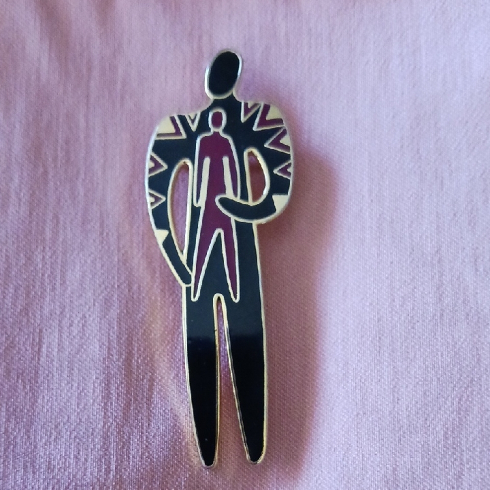 Vintage Retired Laurel Burch'S "Mother And Child" Brooch